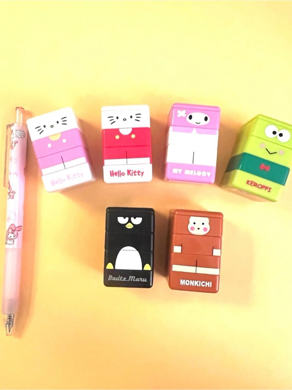 6 Rare Vintage Sanrio Mini Stackable Character Figures Stamp. - Picture 9 of 10